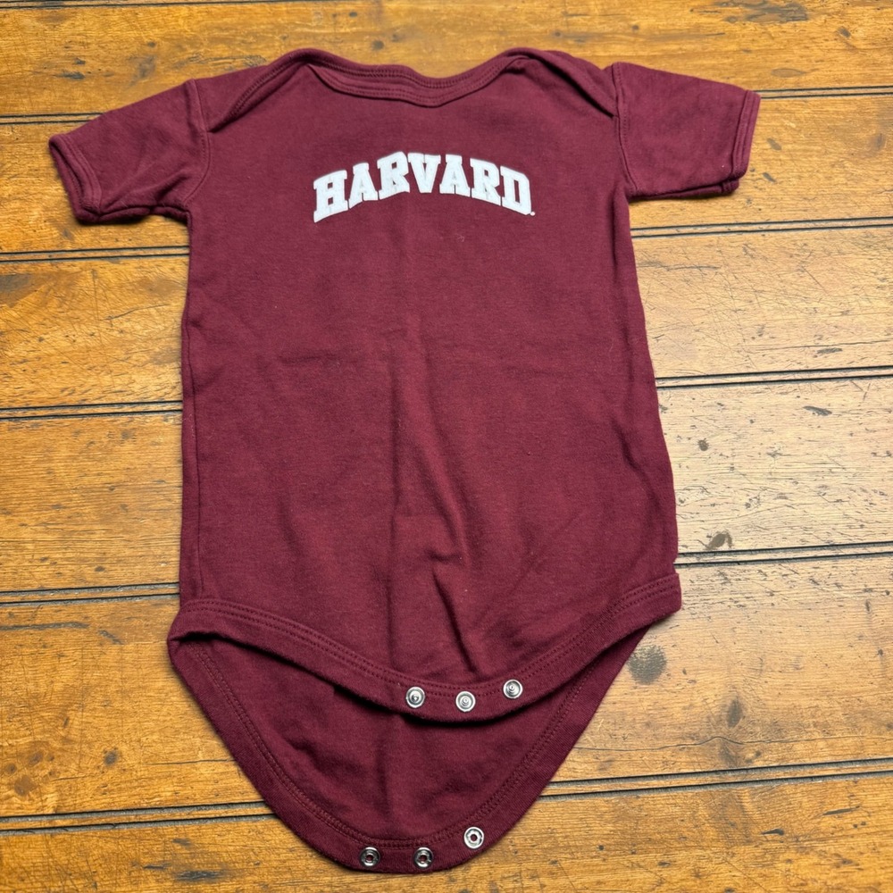 College Kids Harvard University‎ Infant Bodysuit Maroon 18M Cotton RN128135